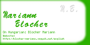 mariann blocher business card